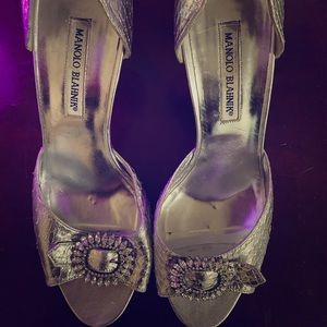 Silver Manolo Blahnik